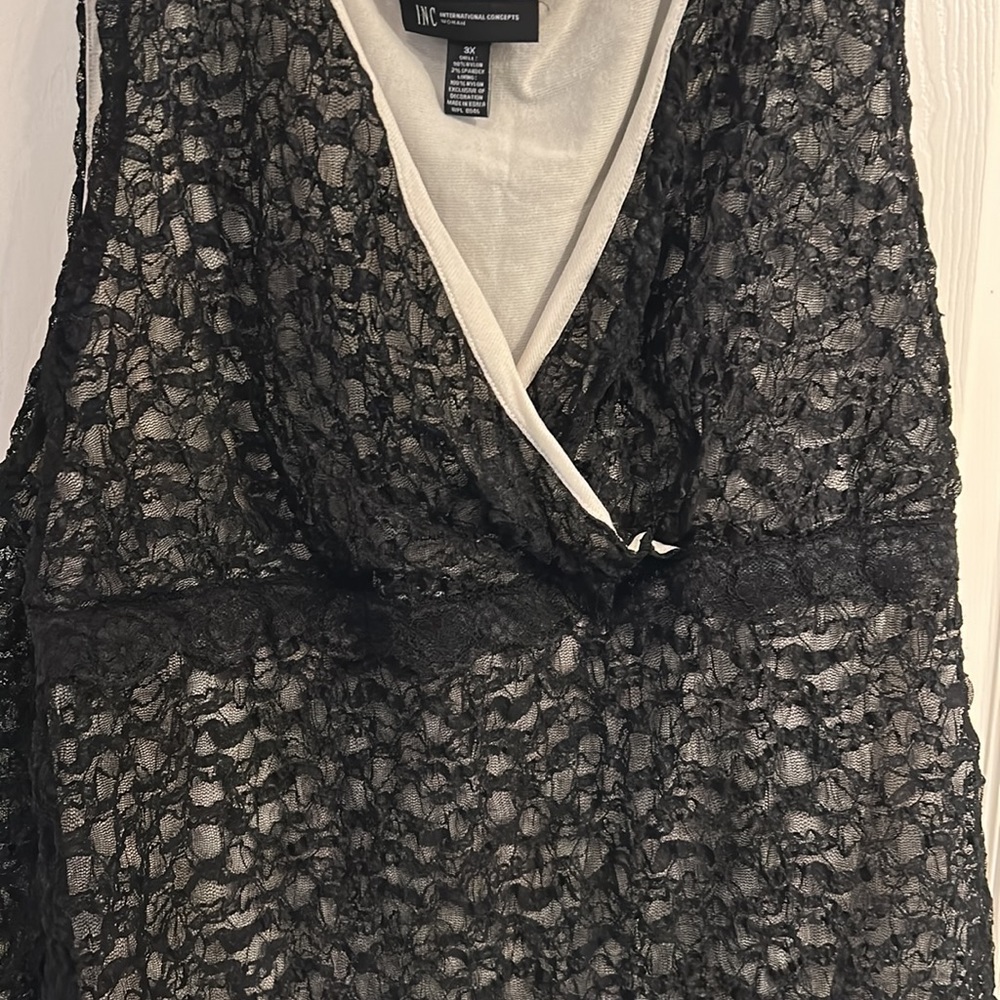 Women’s 3X Inc‎ International Sleeveless Black Lace Top Shirt - Picture 3 of 4